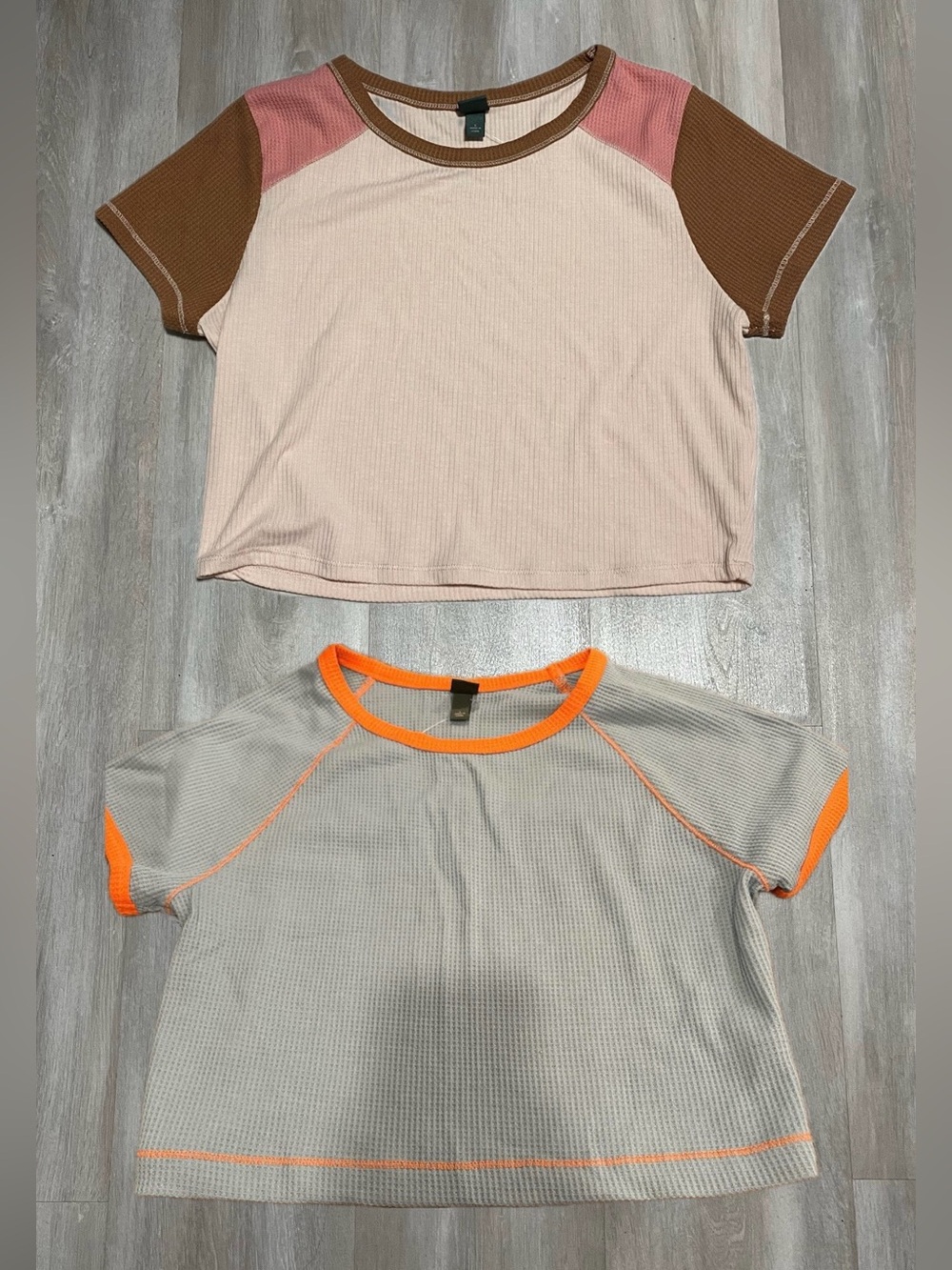 womens waffle knit crop top set 2 pack